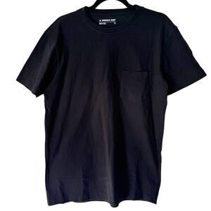 American Giant T Shirt Mens Small Pocket Black Short Sleeve 100% Cotton Crewneck